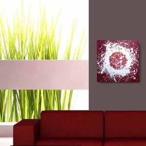 Acrylic Abstract Painting 24 x 24 Enso Painting, Red Painting, Wall Art, Home Decor, Canvas Art, Zen Painting , Art by Brian Hill, Enzo image 3