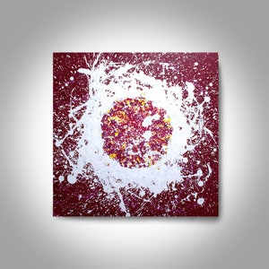 Acrylic Abstract Painting 24 x 24 Enso Painting, Red Painting, Wall Art, Home Decor, Canvas Art, Zen Painting , Art by Brian Hill, Enzo
