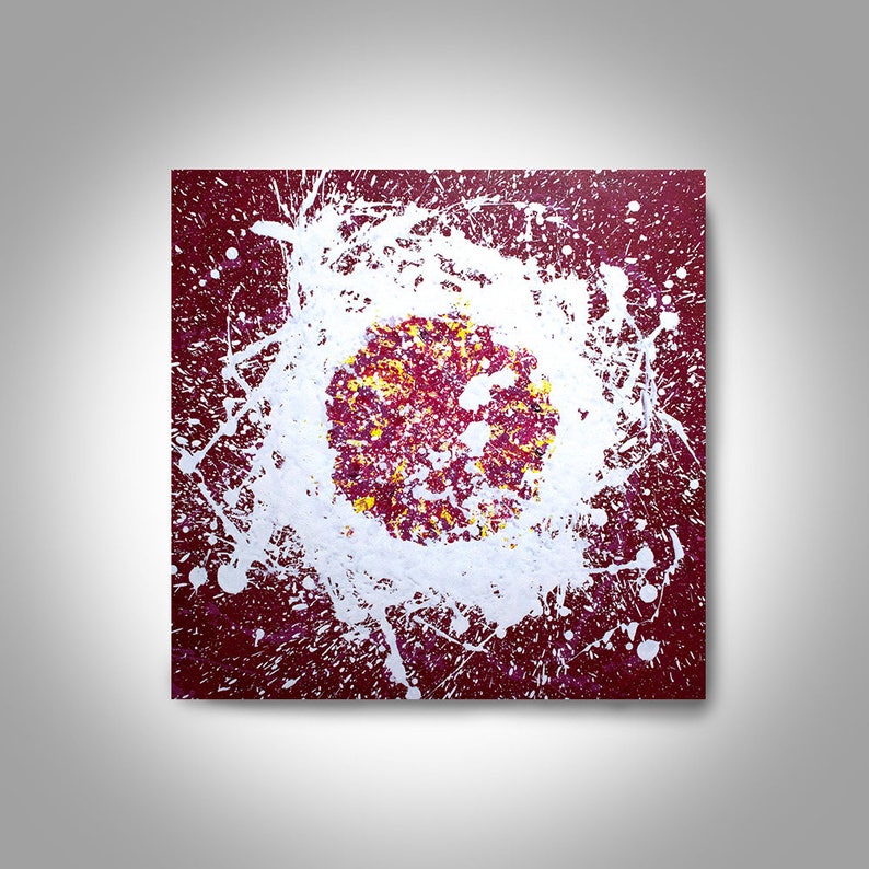 Acrylic Abstract Painting 24 x 24 Enso Painting, Red Painting, Wall Art, Home Decor, Canvas Art, Zen Painting , Art by Brian Hill, Enzo image 1