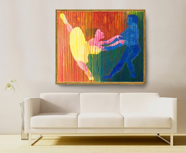 60'' X 48'' Large Acrylic Painting on Canvas UNSTRETCHED Canvas , Wall