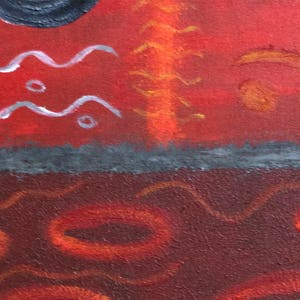Acrylic Abstract Painting - 36 x 24 Red Painting, modern art, Home Decor, Wall painting, Canvas Art, Brian Hill, Enso image 2