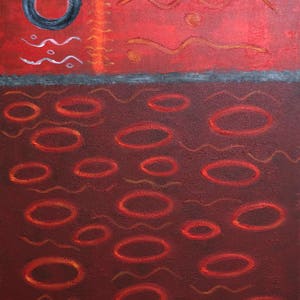 Acrylic Abstract Painting - 36 x 24 Red Painting, modern art, Home Decor, Wall painting, Canvas Art, Brian Hill, Enso image 5
