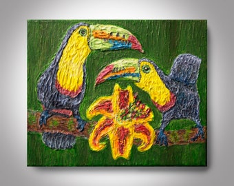 Toucan Painting - 10'' x 8'' , Canvas Painting, Wall Painting,Art by Brian Hill