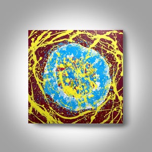 Acrylic Abstract Painting 24 x 24 Enso Painting, Blue Painting, Wall Art, Home Decor, Canvas Art, Zen Painting , Art by Brian Hill, Enzo