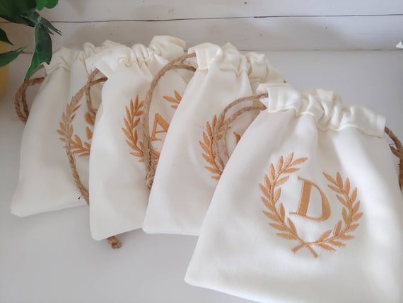 embroidered drawstring bag