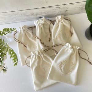 Made-To-Order Custom Embroidered Drawstring Bag Favor or Gift Bag