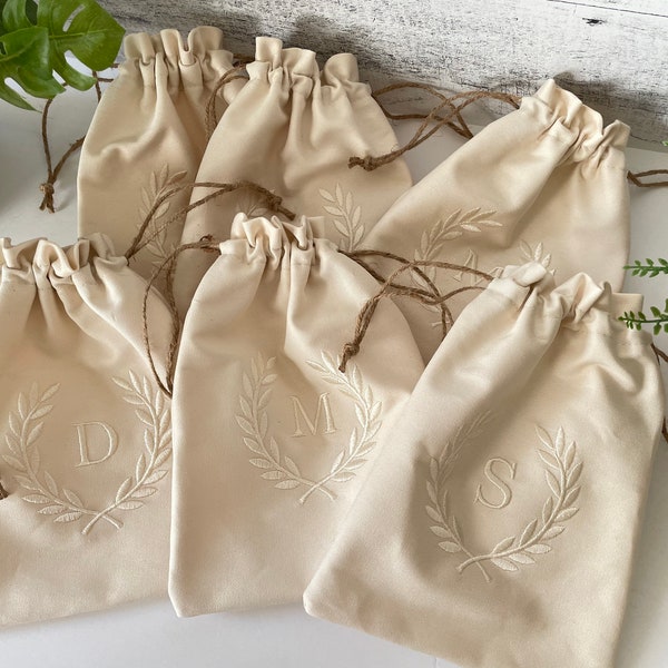 Made-To-Order Custom Embroidered Drawstring Bag Favor Bag