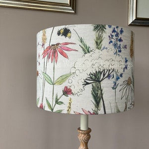 Handmade Voyage Maison Florabunda Hermione Linen Lampshade - Floral Flowers Bees Countryside Meadow