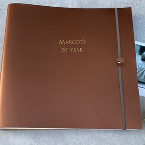 Recycled Leather Photo Album Personalised Memory Book, In 26 Colours