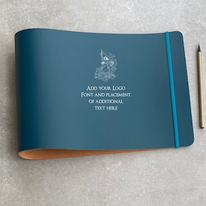 Adicione seu logotipo A4 couro reciclado paisagem pasta de fichário