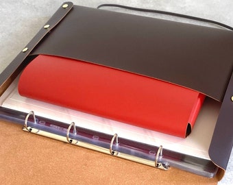 A3 Personalised Presentation Portfolio Folder Ring Binder Recycled Leather