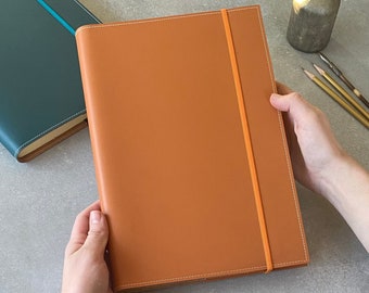 A4 Notebook Recycled Leather Refillable Journal