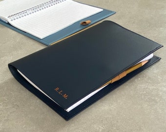 A5 Recycled Leather Journal - Dark Navy - Branded Products | Your Branding Partner