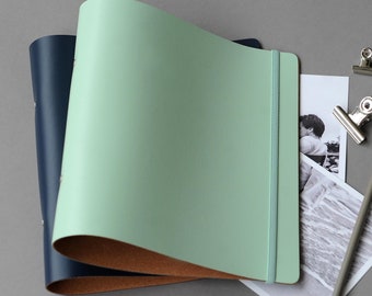 Recycled Leather Ring Binder Folder - In 25 Colours! A4/US Letter Paper