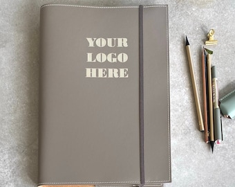Personalised Notebook/Journal Recycled Leather - A4 Refillable- Add your logo!