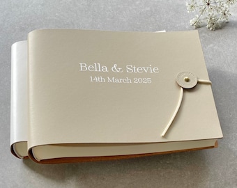 Personalisiertes Hochzeitsfotoalbum aus recyceltem Leder – in 26 Farben