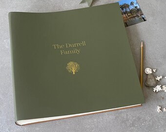 Personalised Family Recycled Leather Photo Album - In 25 Colours!