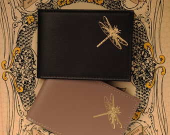 Dragonfly Travel Card Holder - Recycled Leather