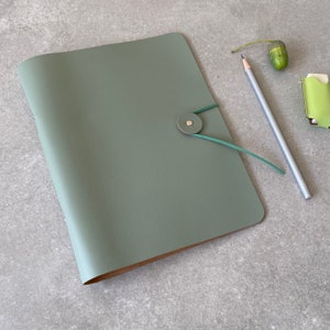 Reliure à anneaux A5 en cuir recyclé avec rondelle et lien