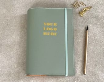 Personalised A5 Refillable Notebook - Add your logo - In 25 Recycled Leather colours!