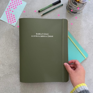 Personalised Recycled Leather Ring Binder Folder