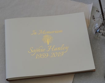 Leather Condolence Book Personalised