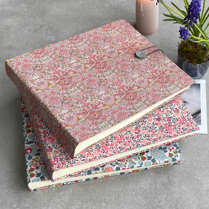 Liberty Cotton Fabric Handmade Photo Album 2 sizes image 1