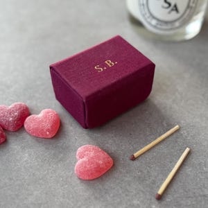 Personalised Handmade Fabric Refillable  Matchbox for Valentine or Galantine Gift  - Choice of 5 Colours