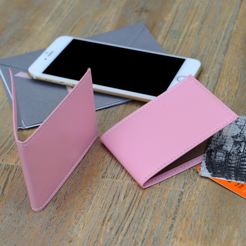 Travel Card Holder Recycled Leather Etsy