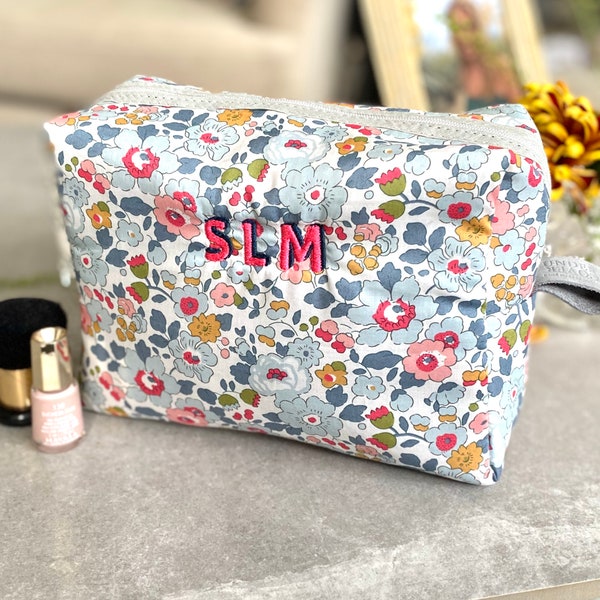 Personalised Liberty Print Travel Wash and Make Up Bag