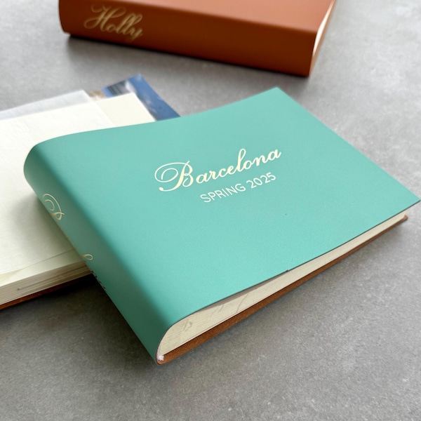 Personalized Recycled Leather Photo Album: Handmade in England, 28 Colors