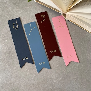 Personalised Star Sign/Constellations Recycled Leather Bookmark