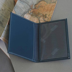 Personalised Passport Cover Recycled Leather Snap Closure image 2