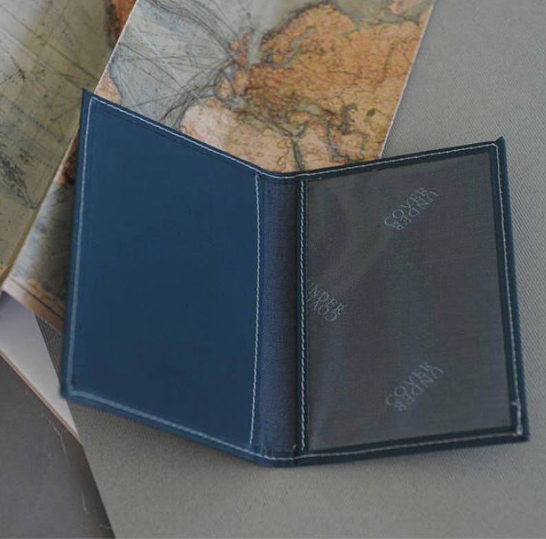 Personalised Passport Cover Recycled Leather Snap Closure imagem 2