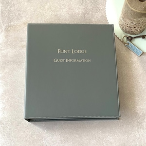 Rental Folder Ring Binder Recycled Leather Personalised spine and front cover