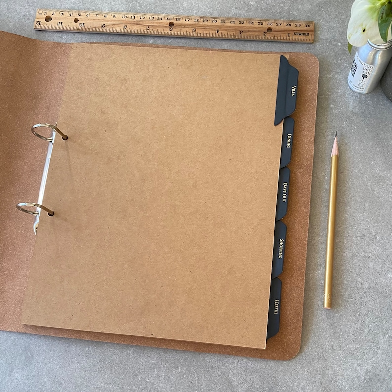 Recycled Leather Ring Binder Folder In 26 Colours A4/US Letter Paper image 4