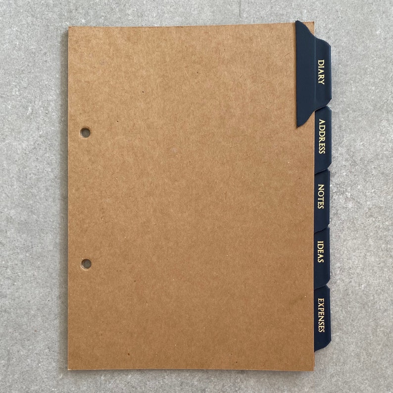 A5 Binder Dividers With Personalised Leather Tabs Etsy UK