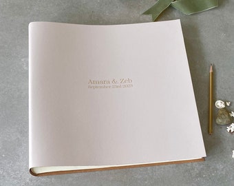 Personalised Jumbo Recycled Leather Wedding Milestone Photo Album - Heaps of Colours