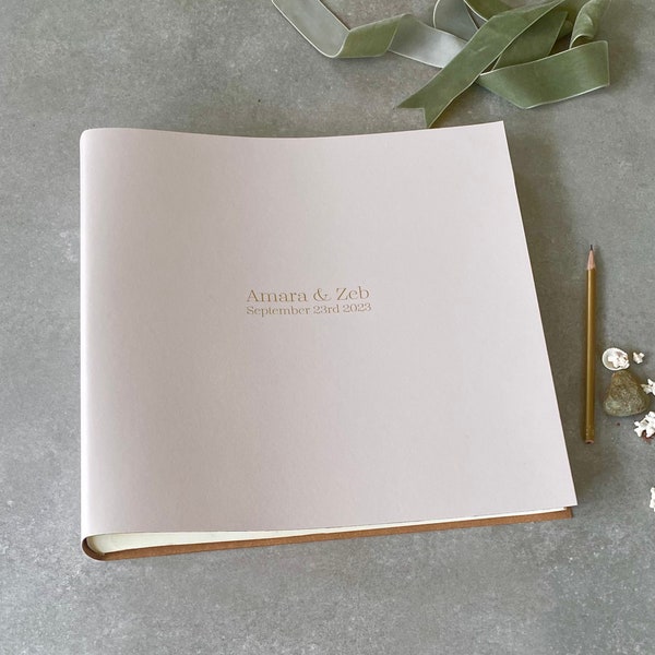 Personalised Recycled Leather Wedding Milestone Photo Album - In 26 Colours