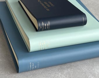 Personalized Large Recycled Leather Photo Album: Handmade Hardback