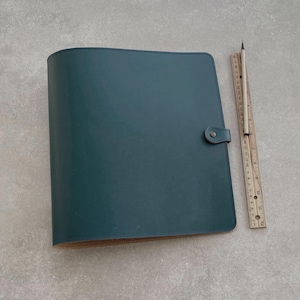 Recycled Leather Ring Binder Folder Popper Closure - In 26 Colours! A4/US Letter Paper