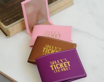 Personalised Recycled Leather Travel Card Holder