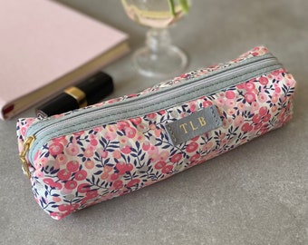 Liberty Make up pencil case with personalised initials