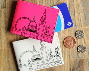 London Recycled Leather Skyline travel card holder