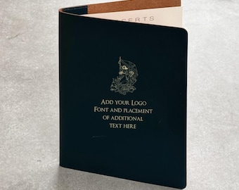 Personalised Recycled Leather Menu Cover - Add Your Logo - In 28 colours!