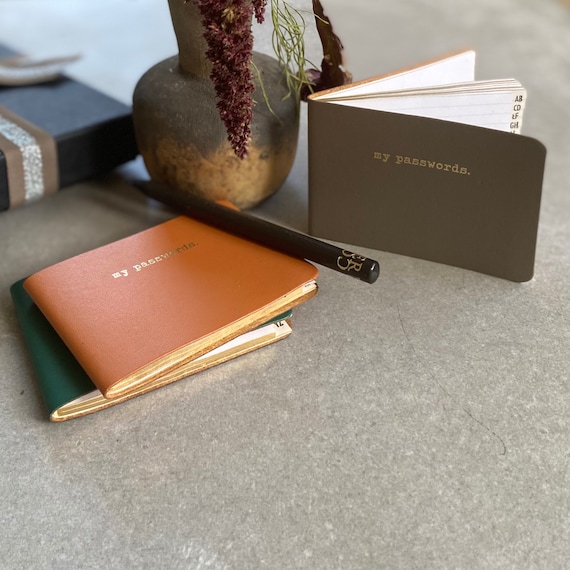 Undercover Recycled Leather Password Book -  UK
