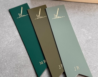 Bespoke Bookmark Recycled Leather with Golf /Golfing Motif