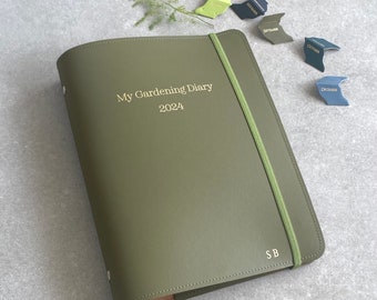 2024 Personalised Leather Gardening Diary Journal Set: Your Green Thumb's Companion