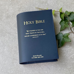 Recycled Leather Bible Cover Handmade and Personalised