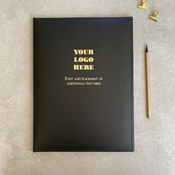 Recycled Leather logo Presentation Folder - For Celebrants and Marriage Signatures Form